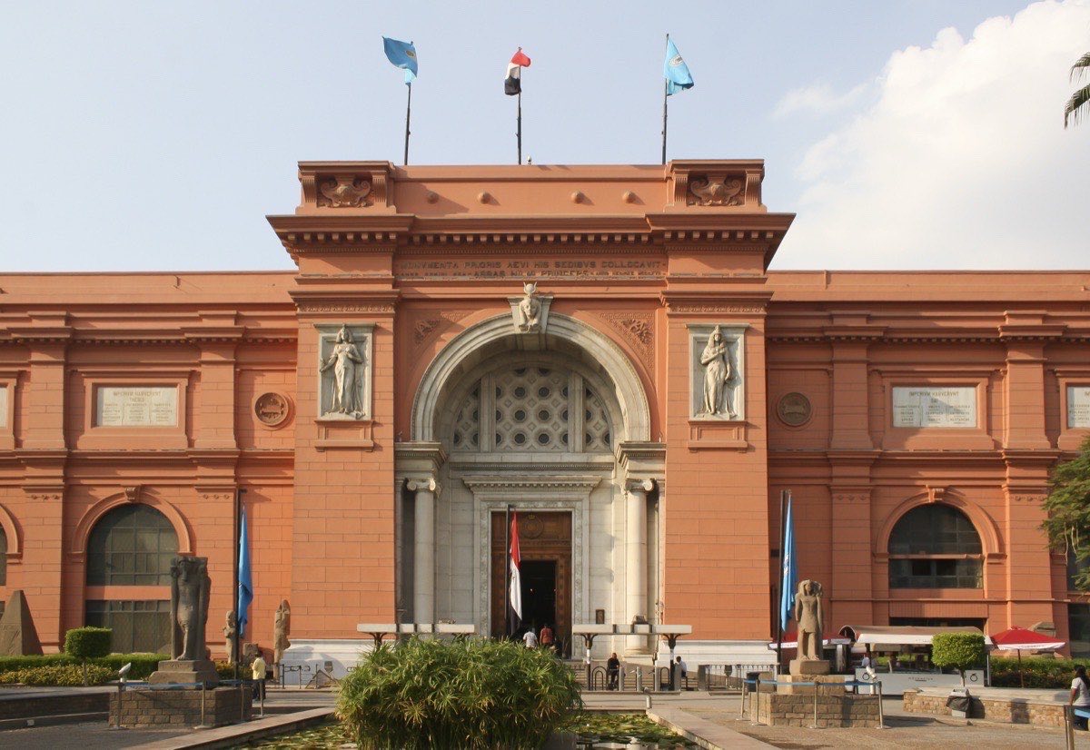 Entrance facade of the Egyptian Museum on Tahrir Square, Cairo