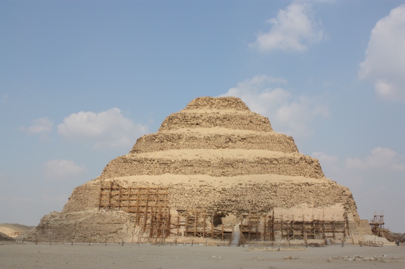 The Step Pyramid of Djoser rising above the desert at Saqqara
